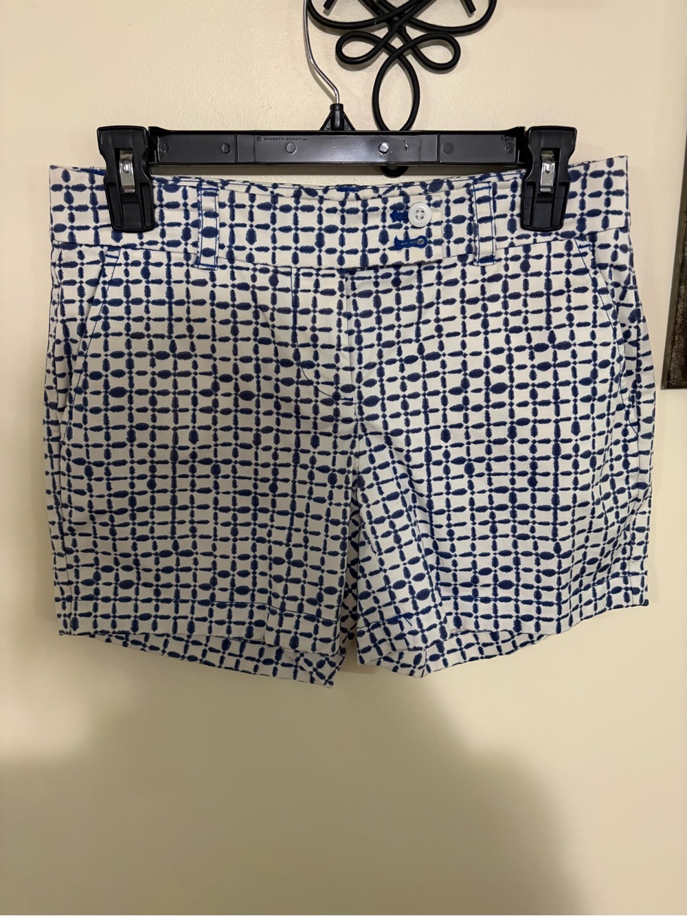 Vineyard Vines Navy Grid Print Cotton Bermuda Shorts